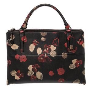 GORGEOUS COACH TURNLOCK BOROUGH BAG IN FLORAL PRINT LEATHER EUC